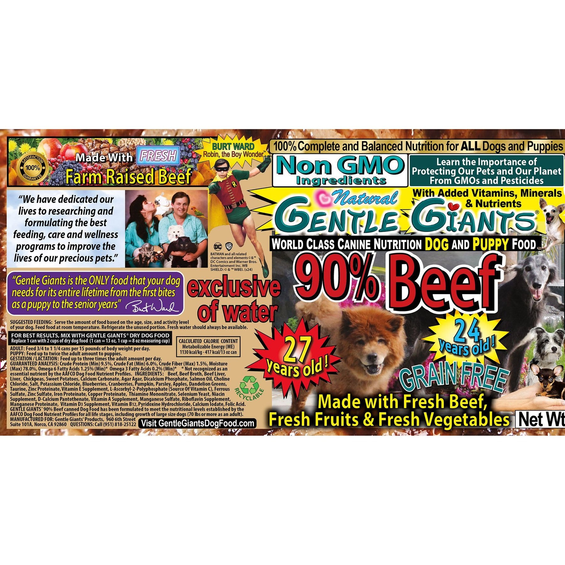 Gentle Giants Non-GMO Puppy Grain-Free Beef Wet Dog Food