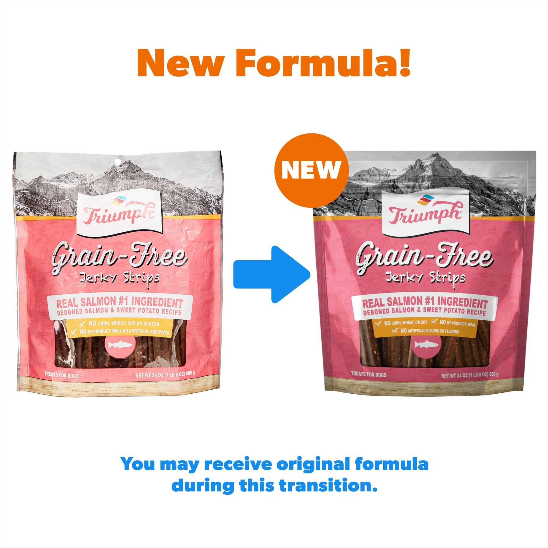 Triumph Salmon & Sweet Potato Recipe Grain-Free Jerky Dog Treats