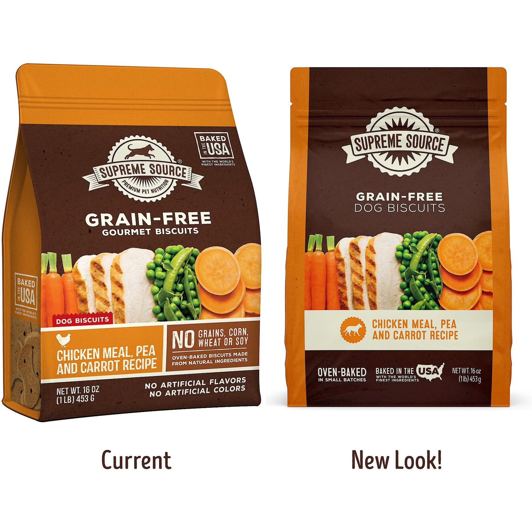 Supreme Source Grain-Free Chicken Meal, Pea & Carrot Biscuits Dog Treats