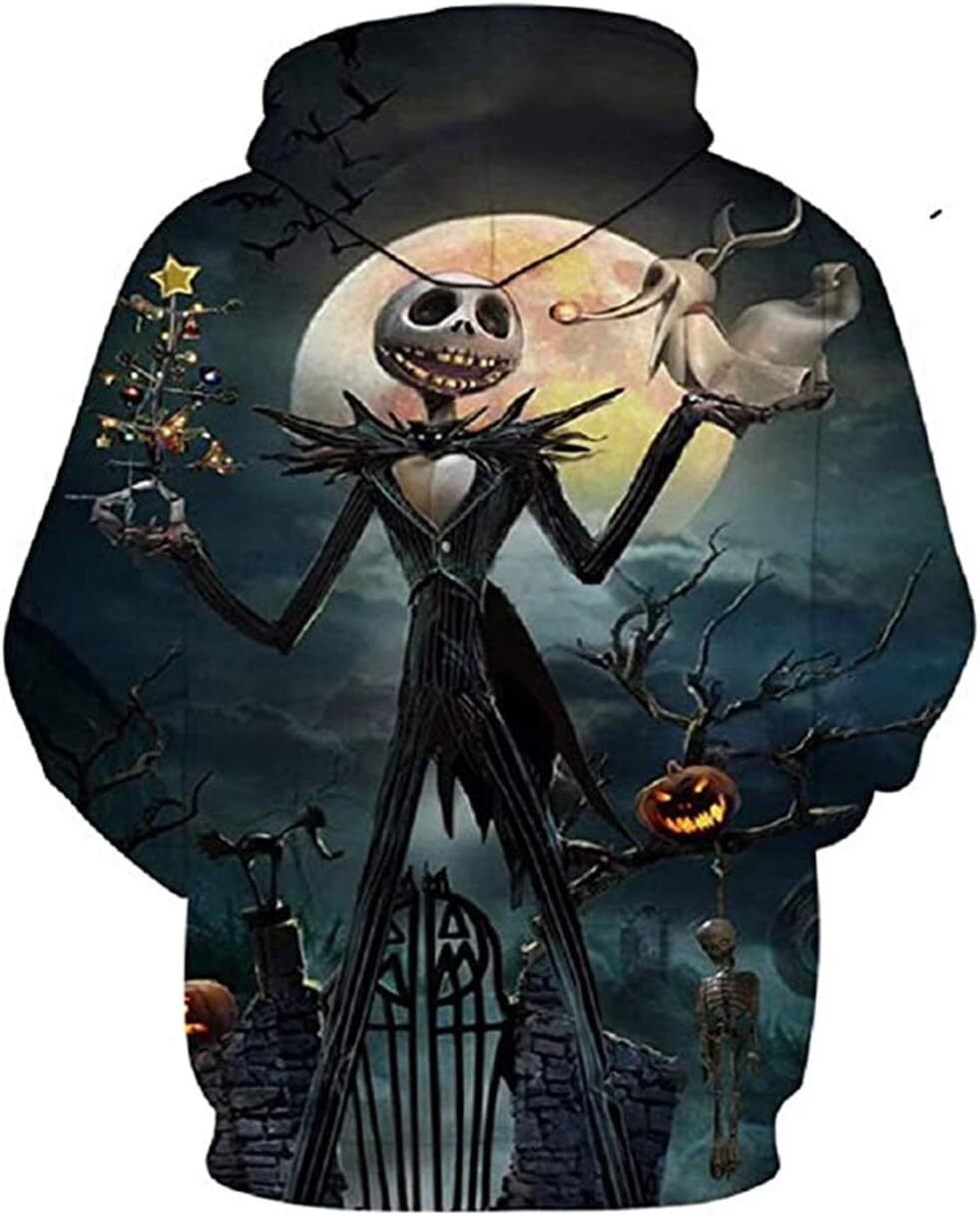 Hoodie for Mens Womens Unisex Nightmare Before Christmas Jack Sally Novelty Hoodie 3D Print Sweatshirts Hoodie Graphic Hoodies sweatshirt Fashionable 