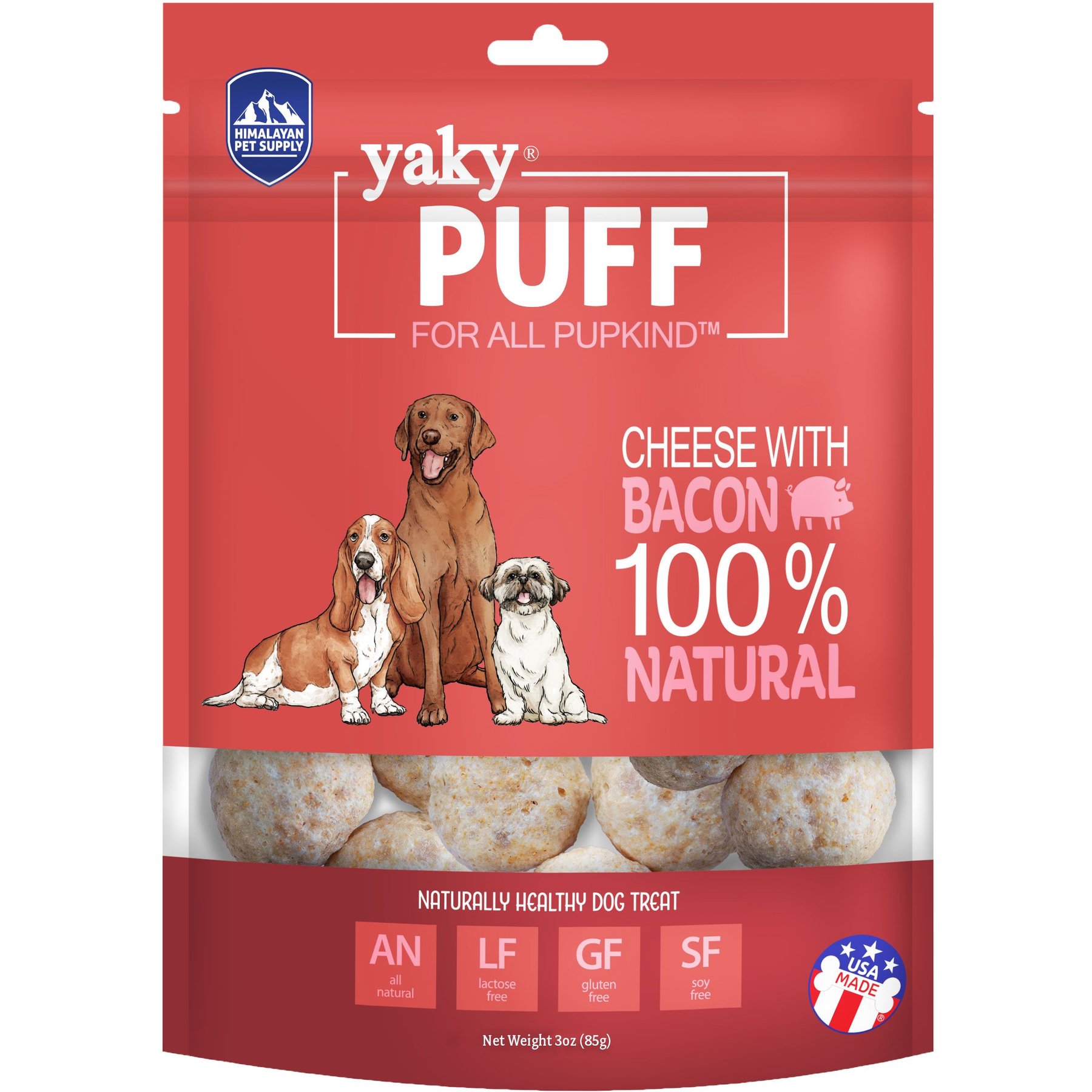 Himalayan Pet Supply Grain-Free yakyPUFF Bacon Flavor Dog Treats
