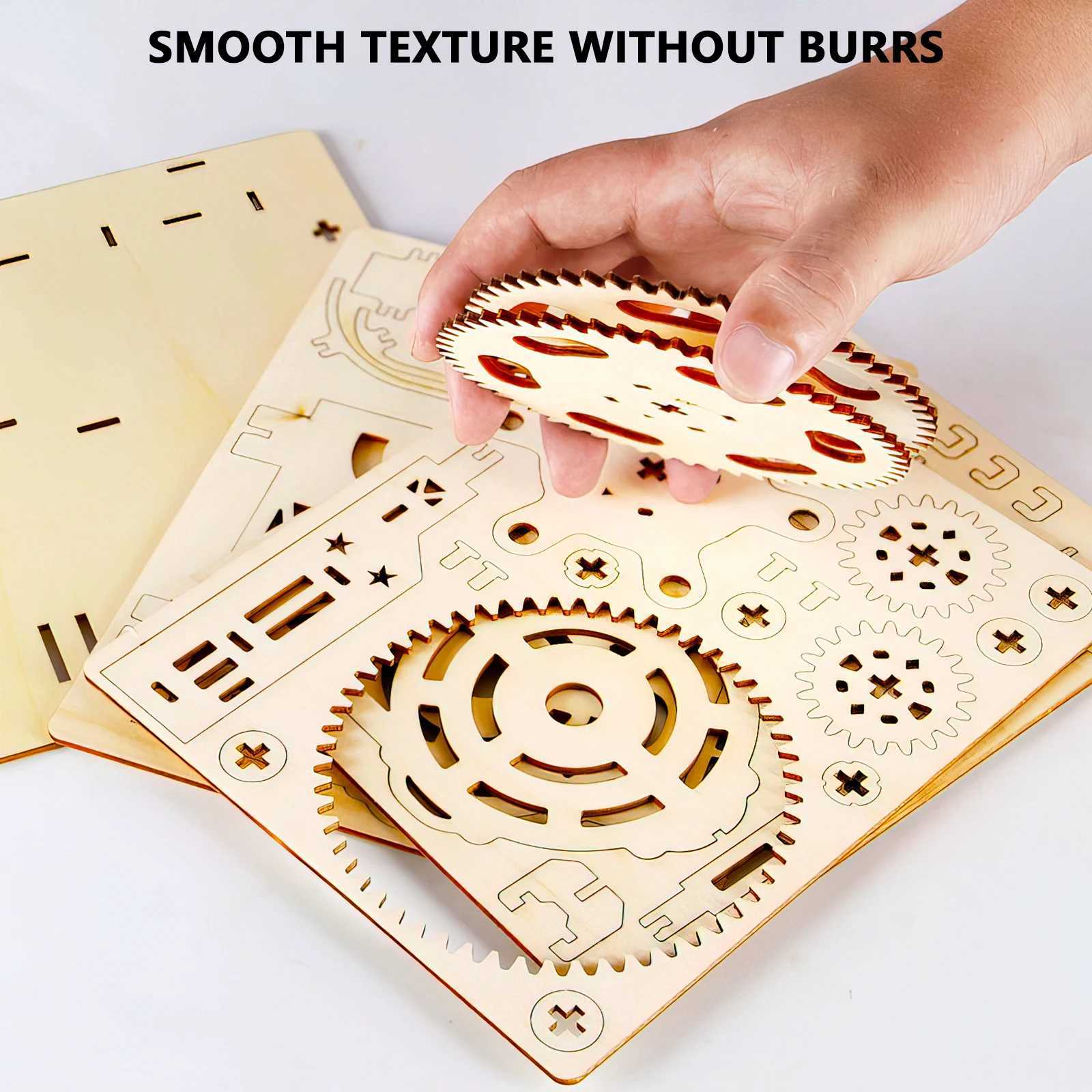 3D Wooden Puzzle Manual rail bead Mechanical Track BallDIY Intellectual Development Assembly Models Holiday GiftXJ241120