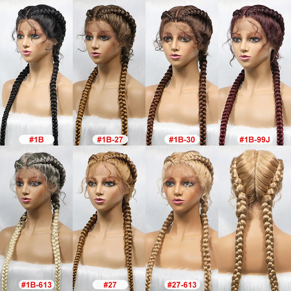 36 inch long lace front synthetic woven wig lace front Dutch twin woven wig with hair suitable for black women 241120