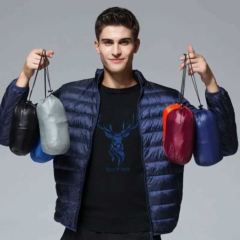 Autumn Winter New Ultra Light White Duck Down Jacket Men Waterproof Casual Outdoor Portable Lightweight Male Padded Coats W250722