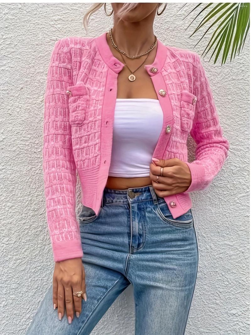 Womens Knits Cardigan Sweater For Women Pocket With Cloth Long Sleeve Ribbed Casual