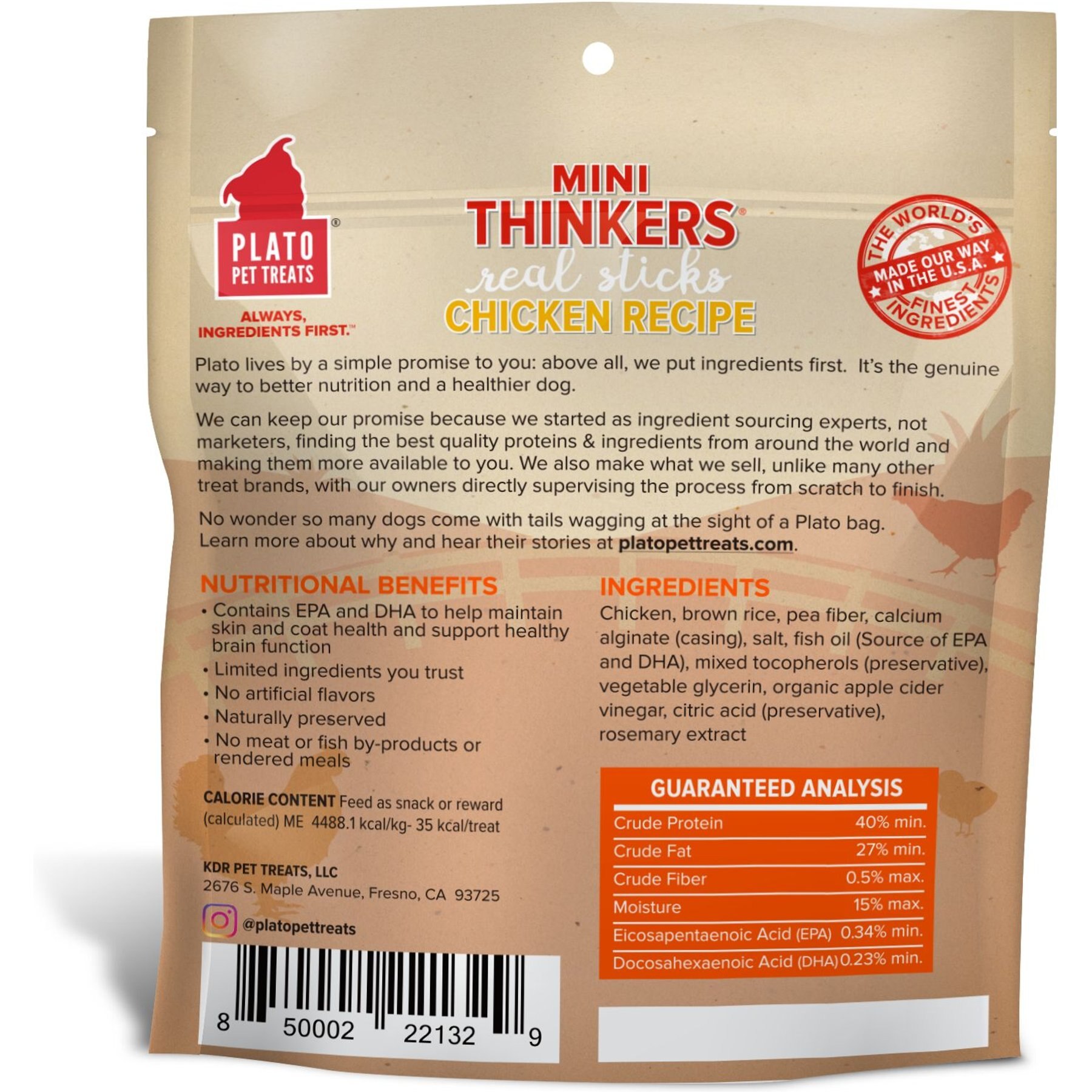 Plato Mini Thinkers Chicken Recipe Dog Treats