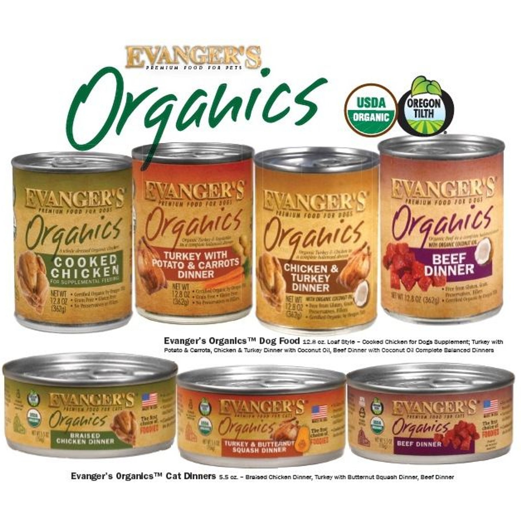 Evanger's Organics Turkey with Potato & Carrots Dinner Grain-Free Canned Dog Food