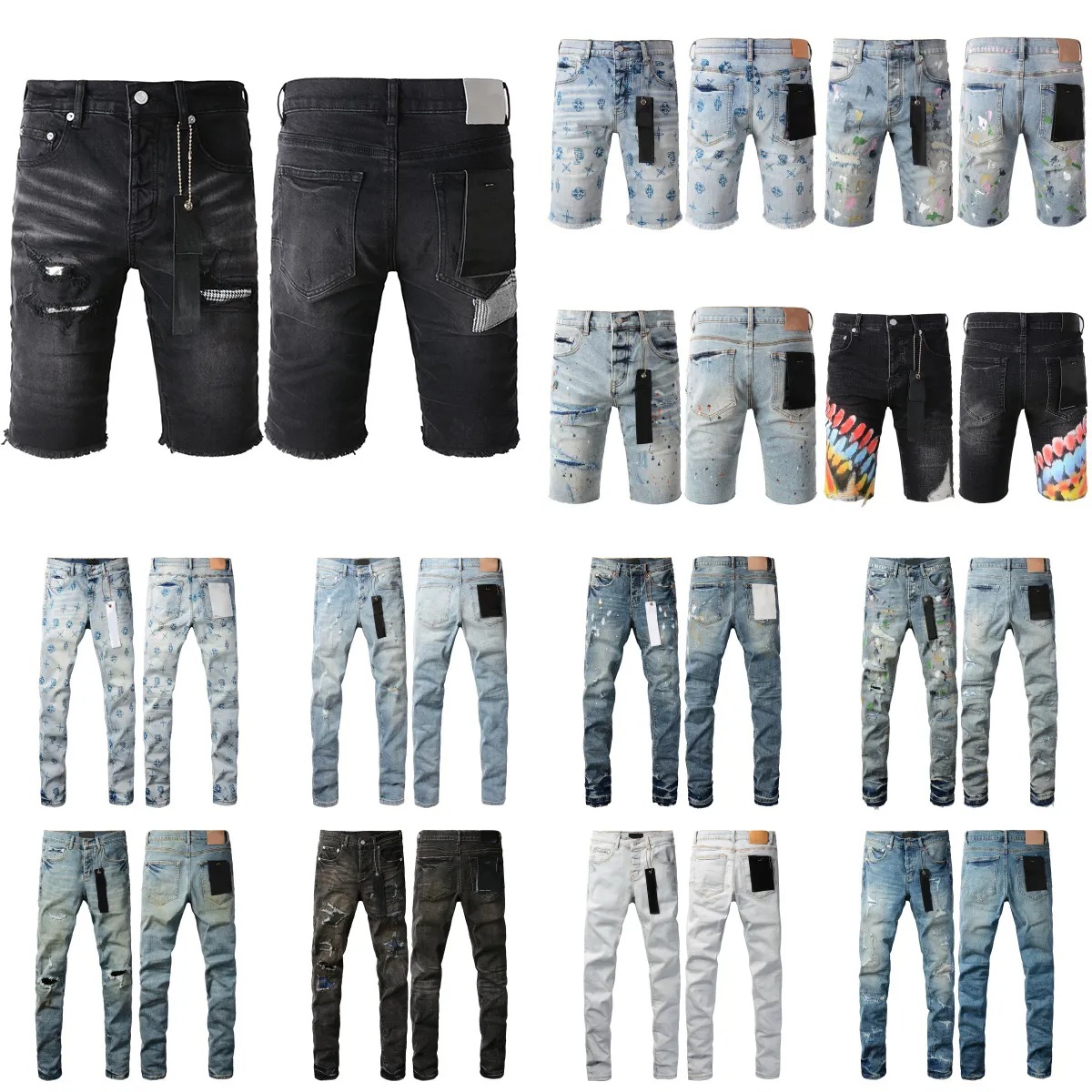 Designers Jeans Mens Distressed Ripped Biker Slim Straight Denim For Men Fashion Denim Jeans Pants Mans Skinny Jean