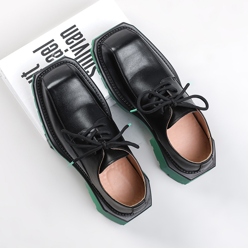 Men Male 498c3 Leather 2023 New Chunky Platform Retro Work Spring Autumn Derby Shoes Low Top Man Casual Flats