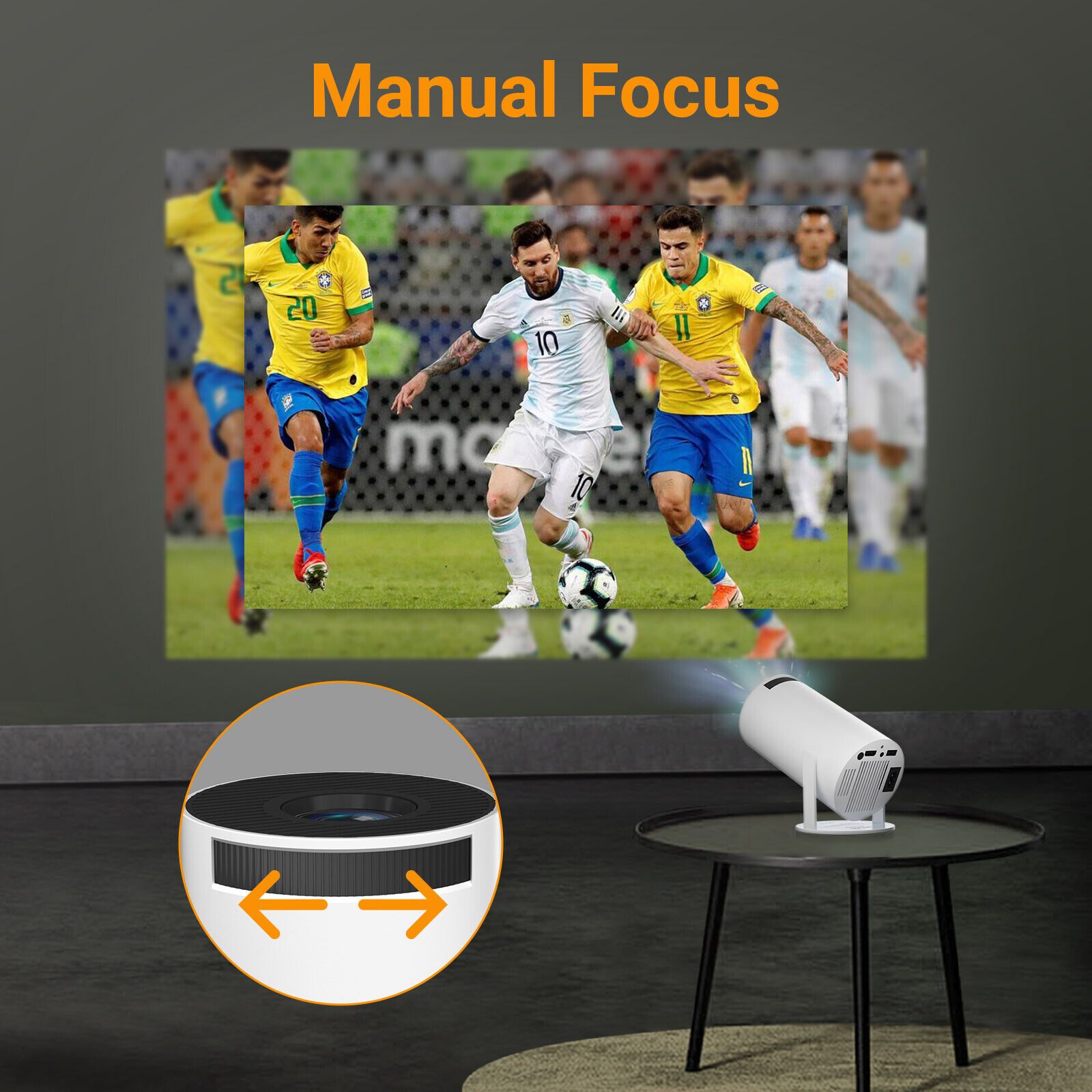 Portable HD Projector Support 4K Smart HD Projector Android 11. 0 Dual WIFI BT 5. 0 Mini Projector With Auto Keystone Correction 180 Adjust