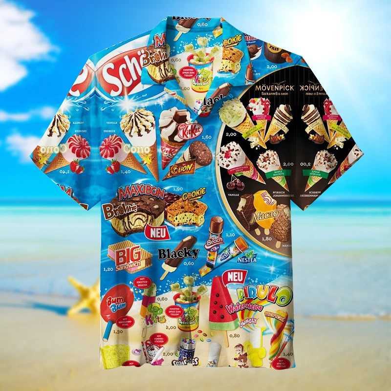 Haiian Shirt For Men Casual Short Sve Ice Pattern Print 3d Summer Oversize Clothing Beach Trip Spanish ShirtsXJ241120