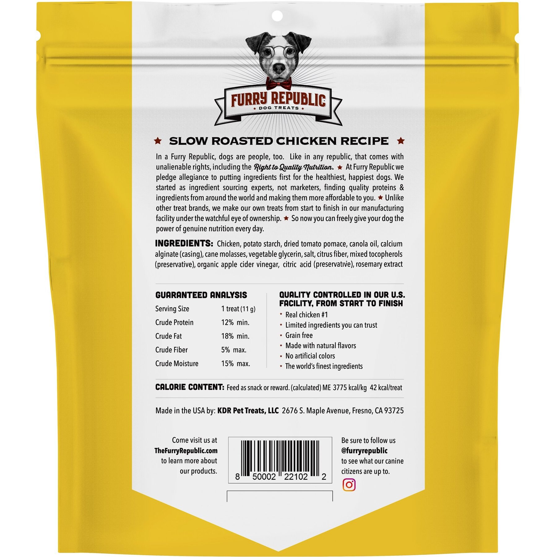 Furry Republic Sticks Slow Roasted Chicken Recipe Grain-Free Dog Treats