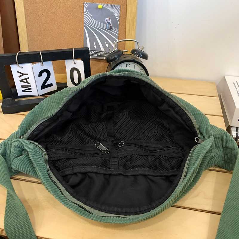 lazy wind lamp core velvet canvas bag large capacity trendy brand chest bag simple casual shoulder bag crossbody bag