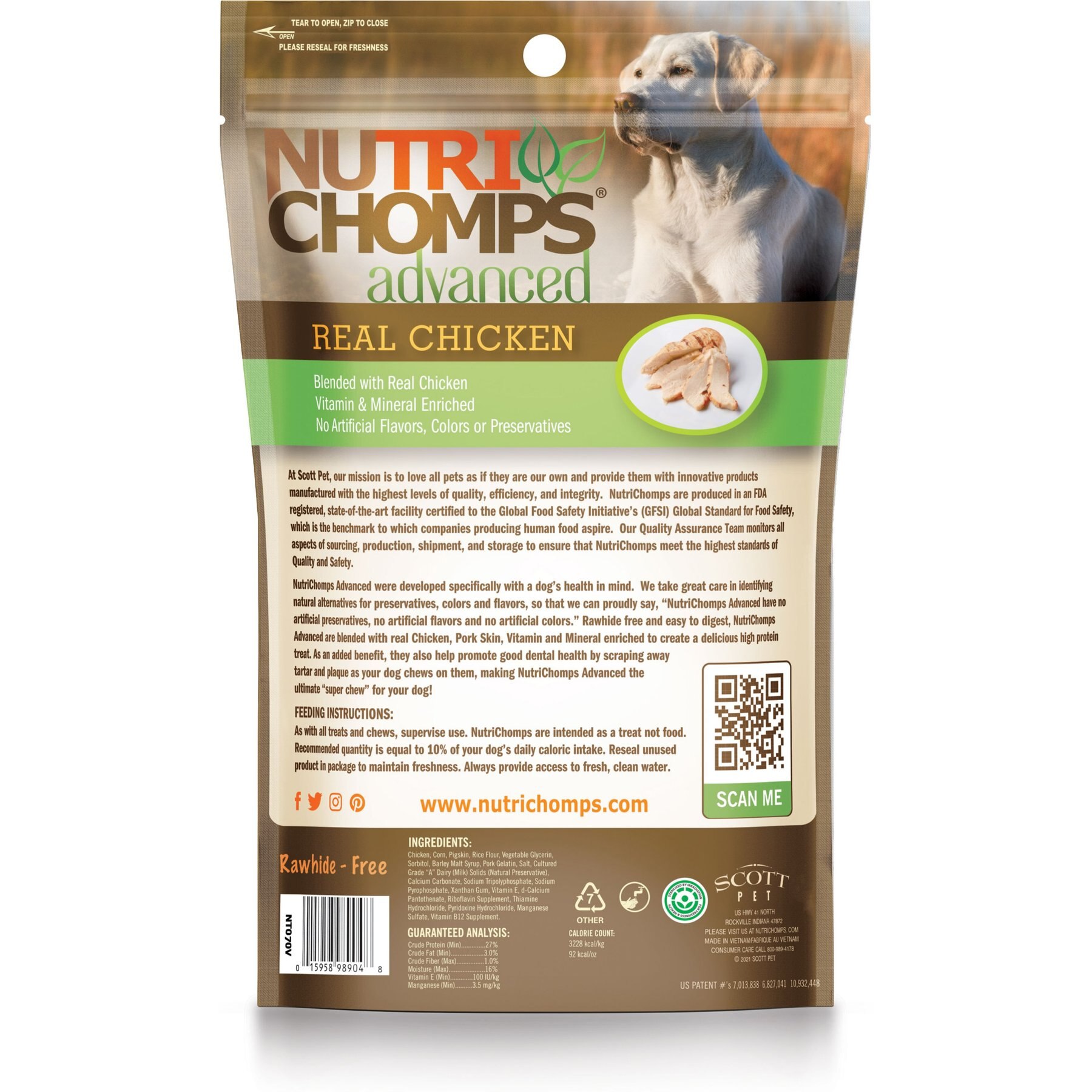 Nutri Chomps Advanced 6" Chicken Twists Dog Treats, 4 count