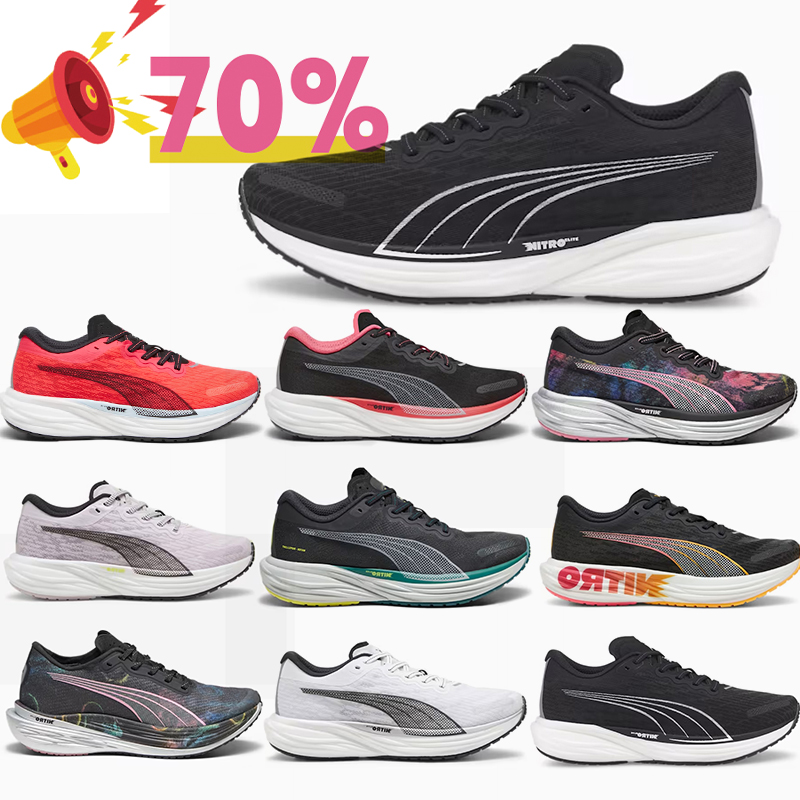 Running Shoes Pumaa Deviate Nitro 2 men women shoes sneakers black white Fire Orchid Black-Sun Stream trainers outdoors shoes size 35-45 v2 v3