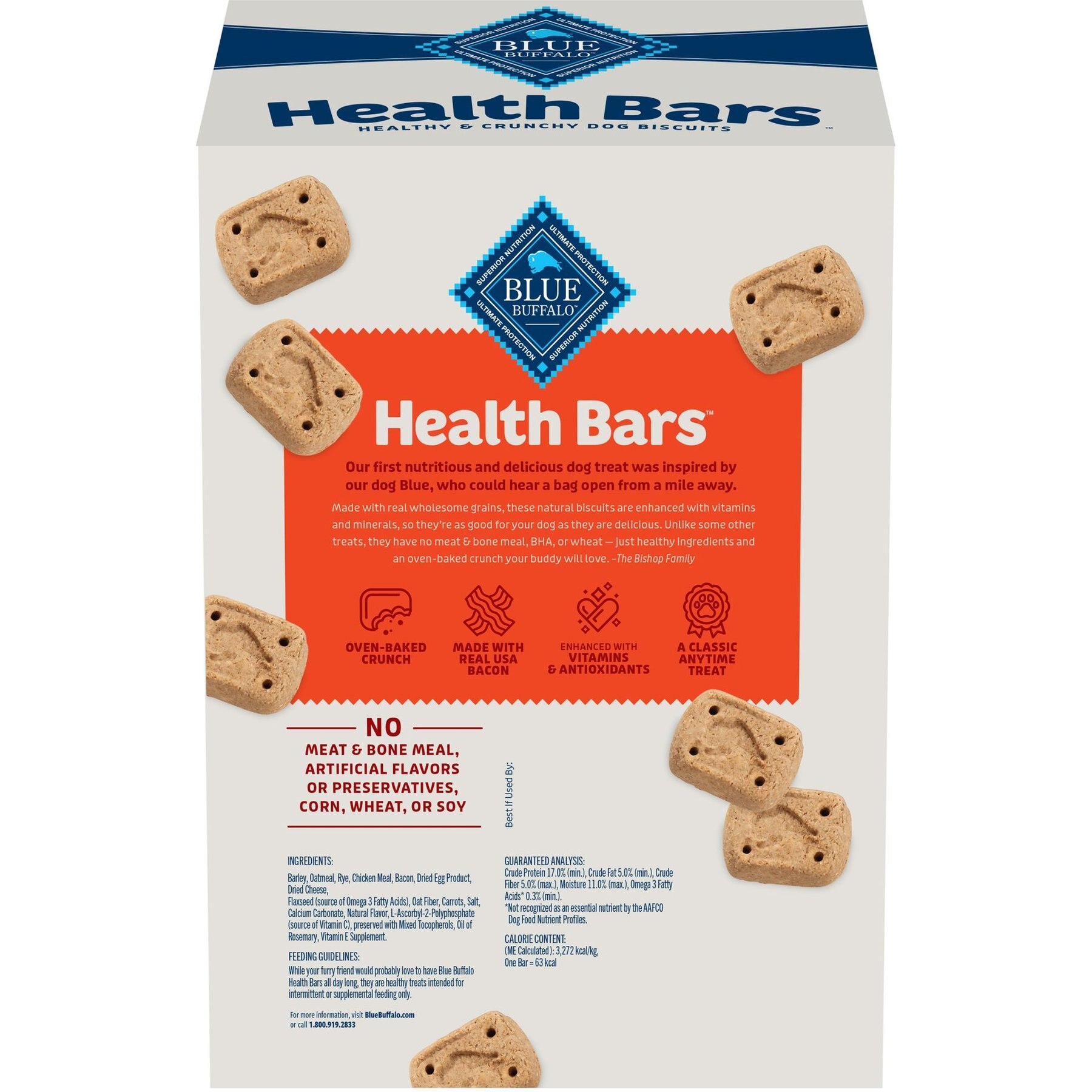 Blue Buffalo Mini Health Bars Baked with Bacon, Egg & Cheese Dog Treats