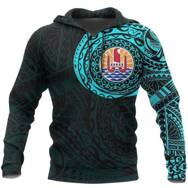 French Polynesia Hoodie French Polynesia Flag Tattoo Multi Color 3D Street Dress Pulling Sports Shirt Tahiti Hoodie Unisex Hoodie X241120