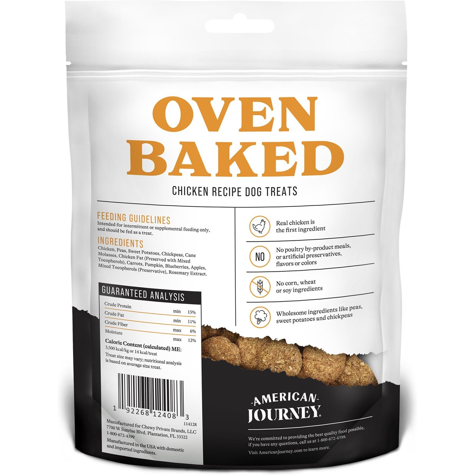 American Journey Chicken Recipe Grain-Free Oven Baked Crunchy Biscuit Dog Treats