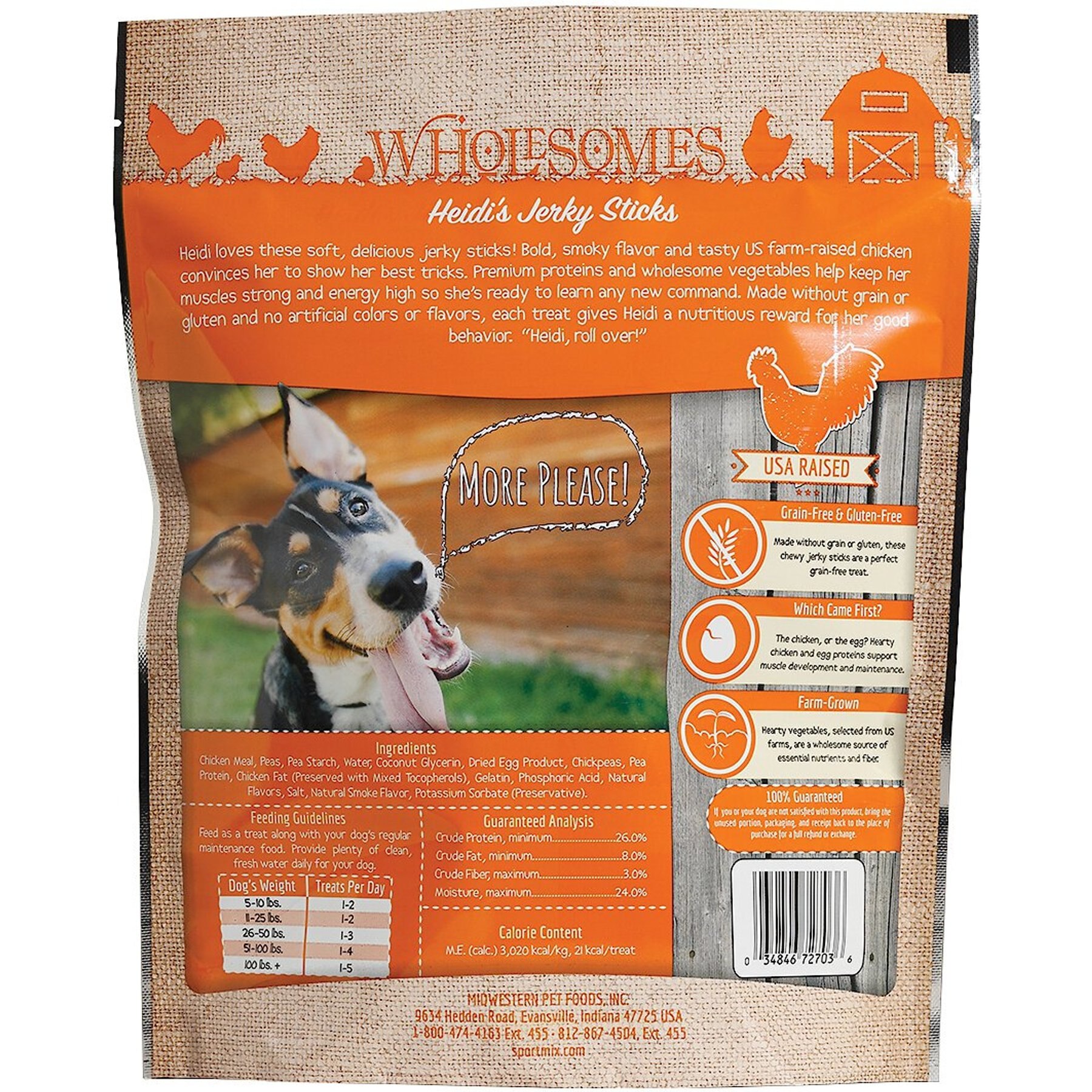 Wholesomes Heidi's Jerky Sticks Grain-Free Dog Treats