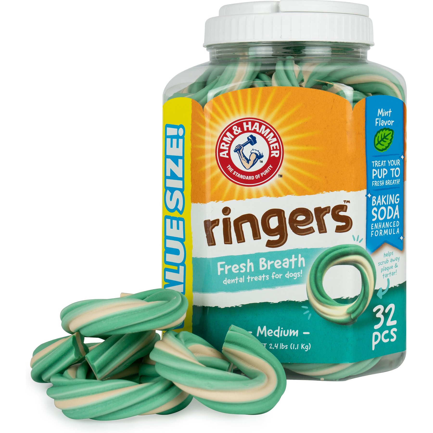 Arm & Hammer Products Ringers Fresh Breath Medium Mint Flavor Dog Dental Chews