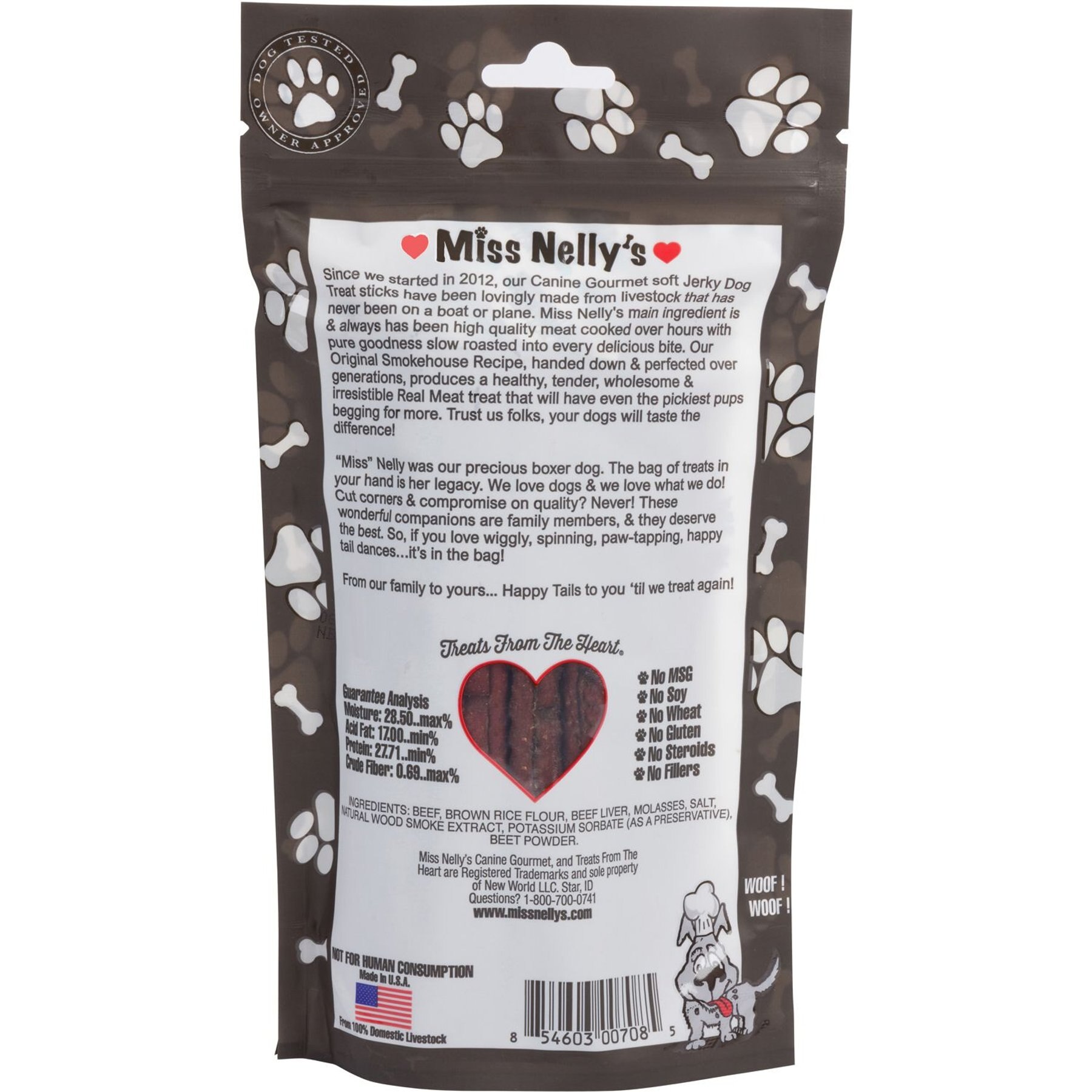 Miss Nelly's Canine Gourmet Beef Sticks Jerky Dog Treats