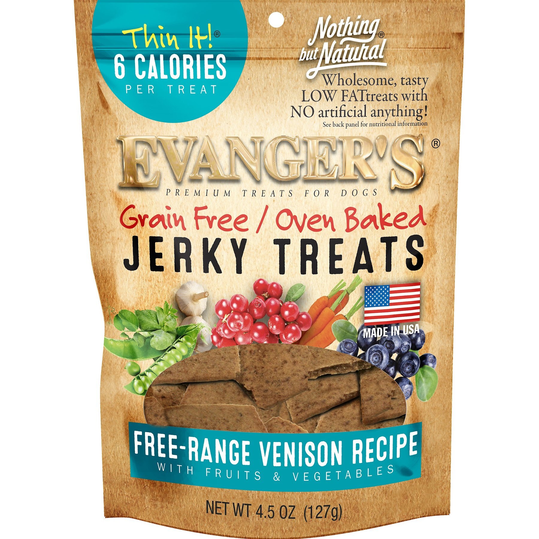 Evanger's Nothing But Natural Venison with Fruits & Vegetables Jerky Dog Treats