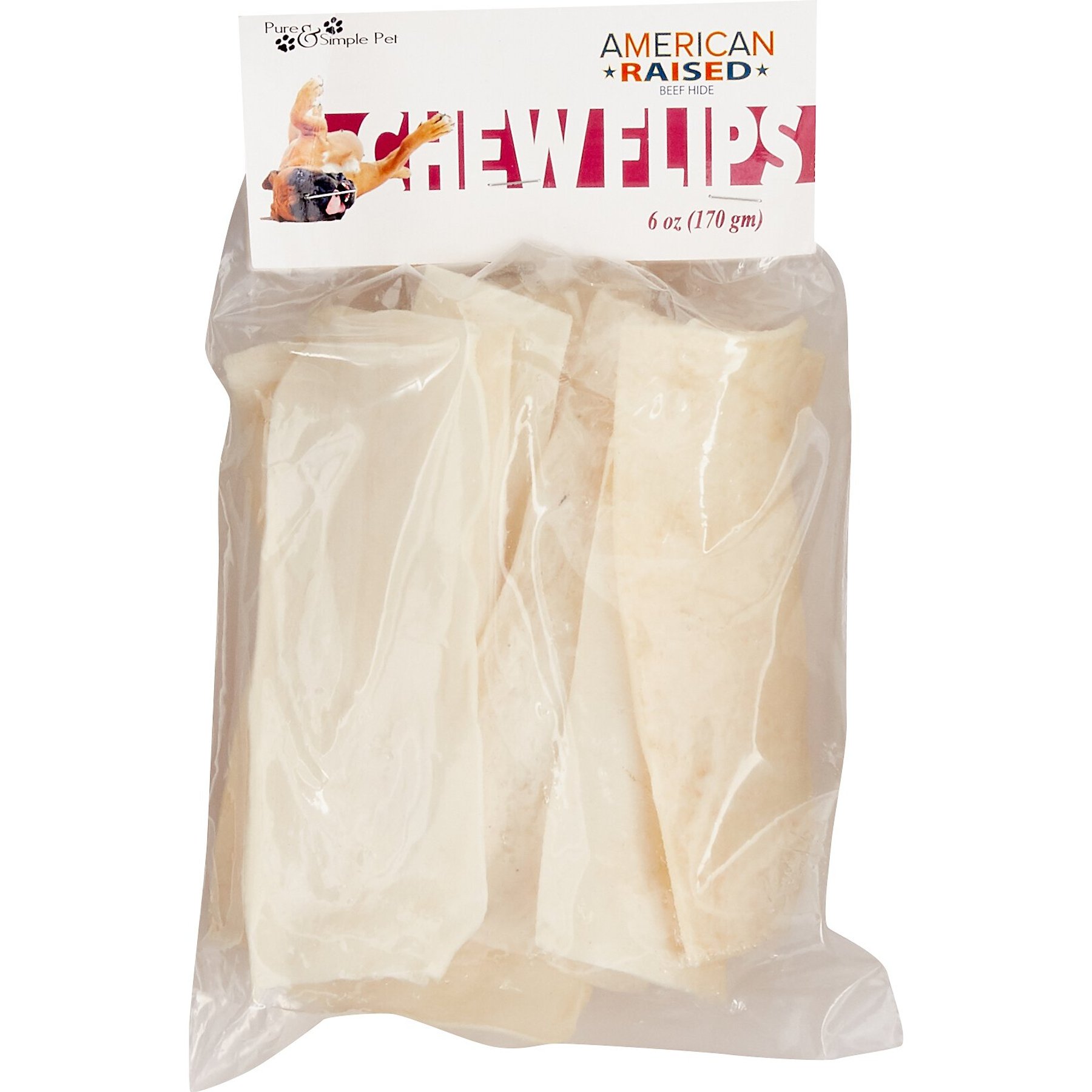 Pure & Simple Pet Rawhide Chew Flips Dog Treat