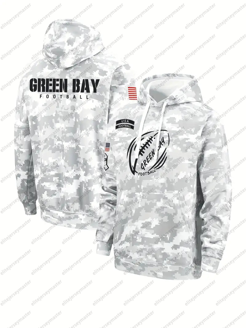 2024 Camo Salute To Service Pullover Football Hoodie Jersey individuation Custom Any Name Number Sweatshirts For Men Women Youth 12345