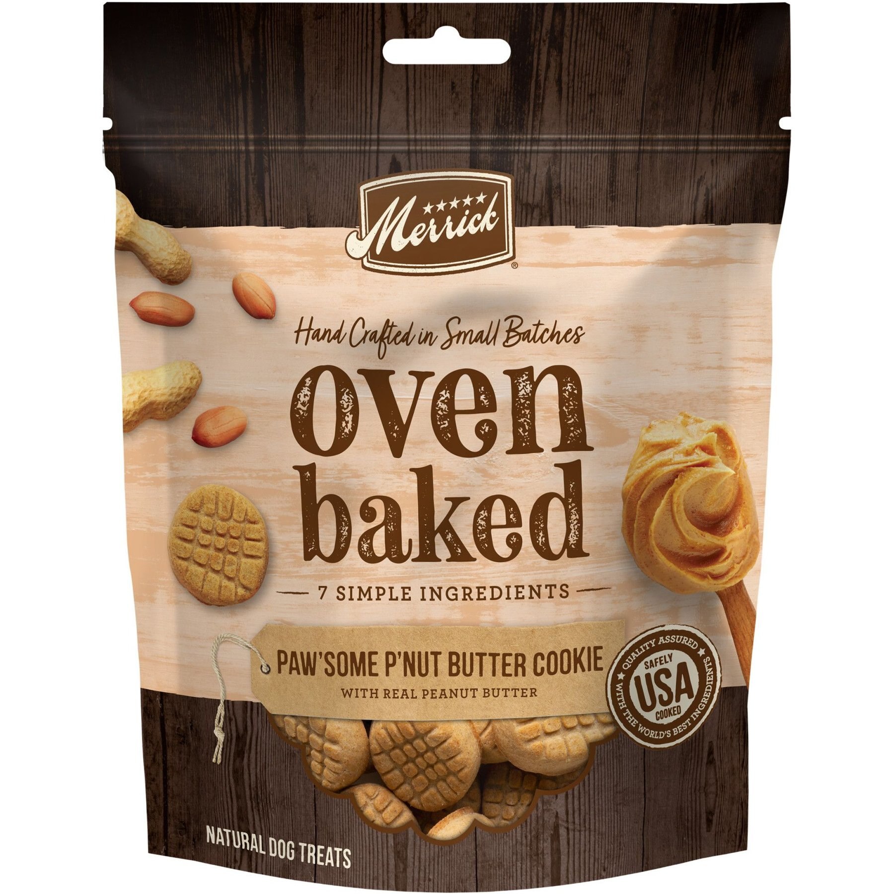 Merrick Oven Baked Paw'some Peanut Butter with Real Peanut Butter Dog Treats
