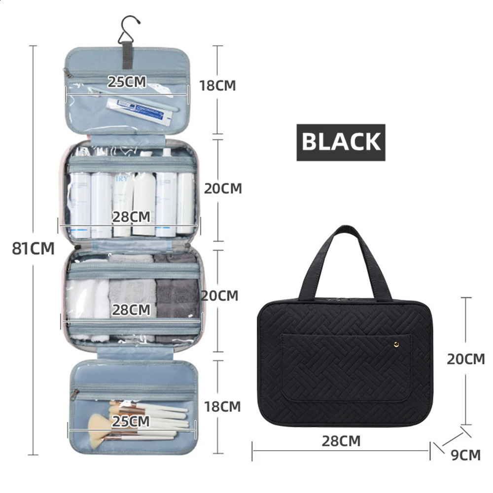 2025S New Free Shipping Designer Bag Large Capacity Four Layer Composite Makeup Bag With Hook Waterproof Shampoo Toilet Travel Organizer