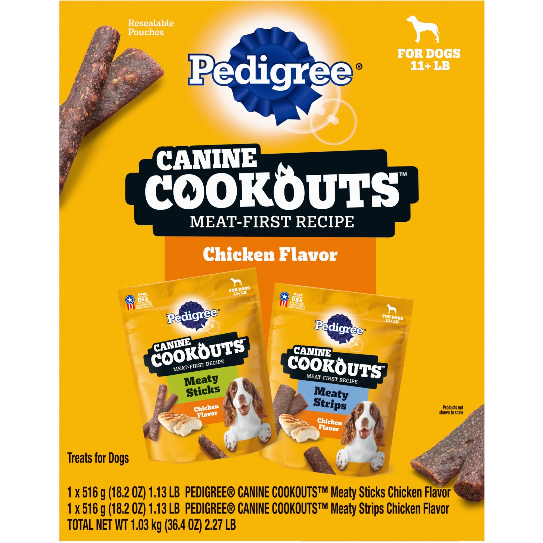 Pedigree Canine Cookout Chicken Flavored High-Protein Adult Meaty Sticks & Strips Soft Dog Treats
