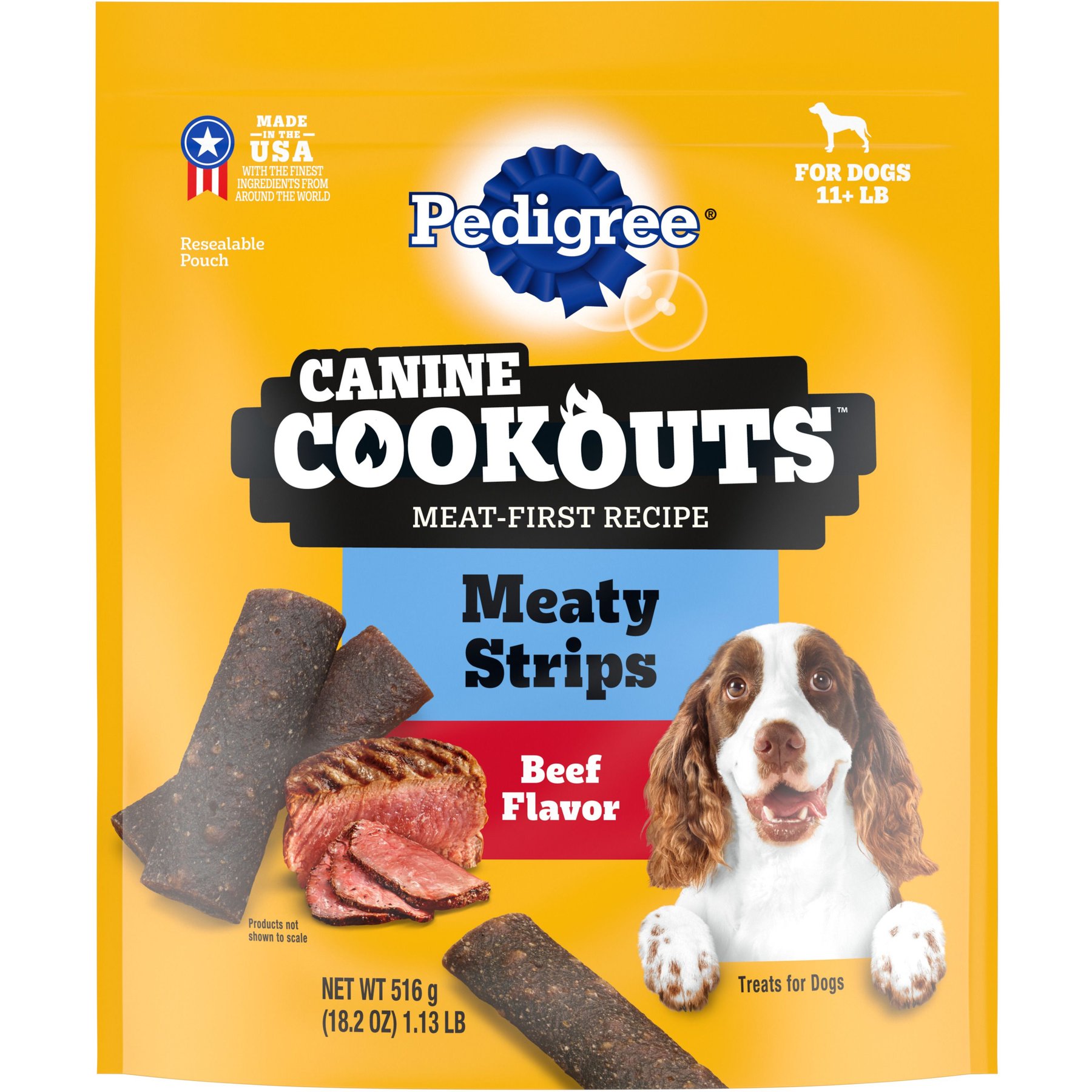 Pedigree Canine Cookout Beef Flavored High-Protein Adult Meaty Strips Soft Dog Treats