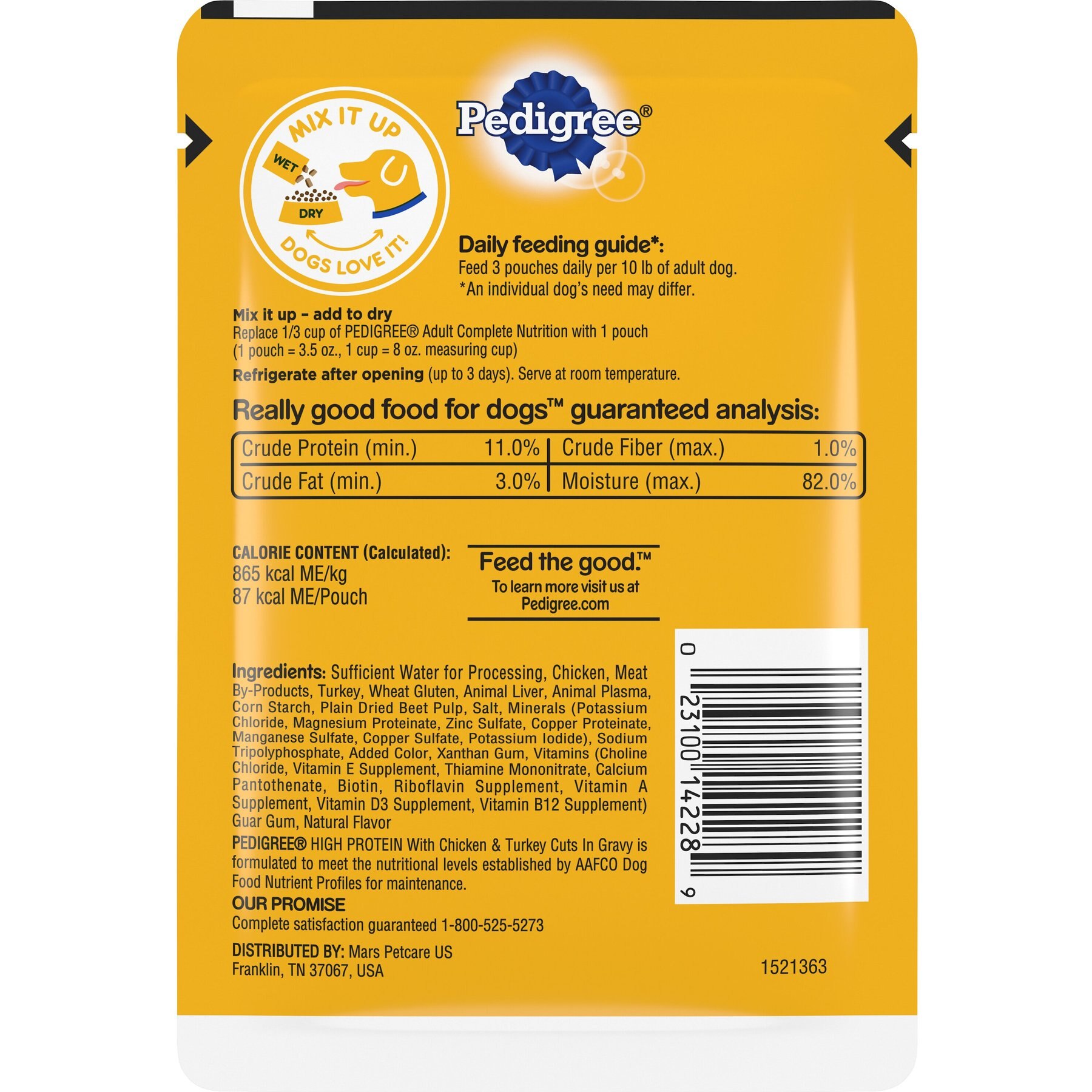 Pedigree High Protein Chicken & Turkey Cuts in Gravy Adult Dog Wet Food