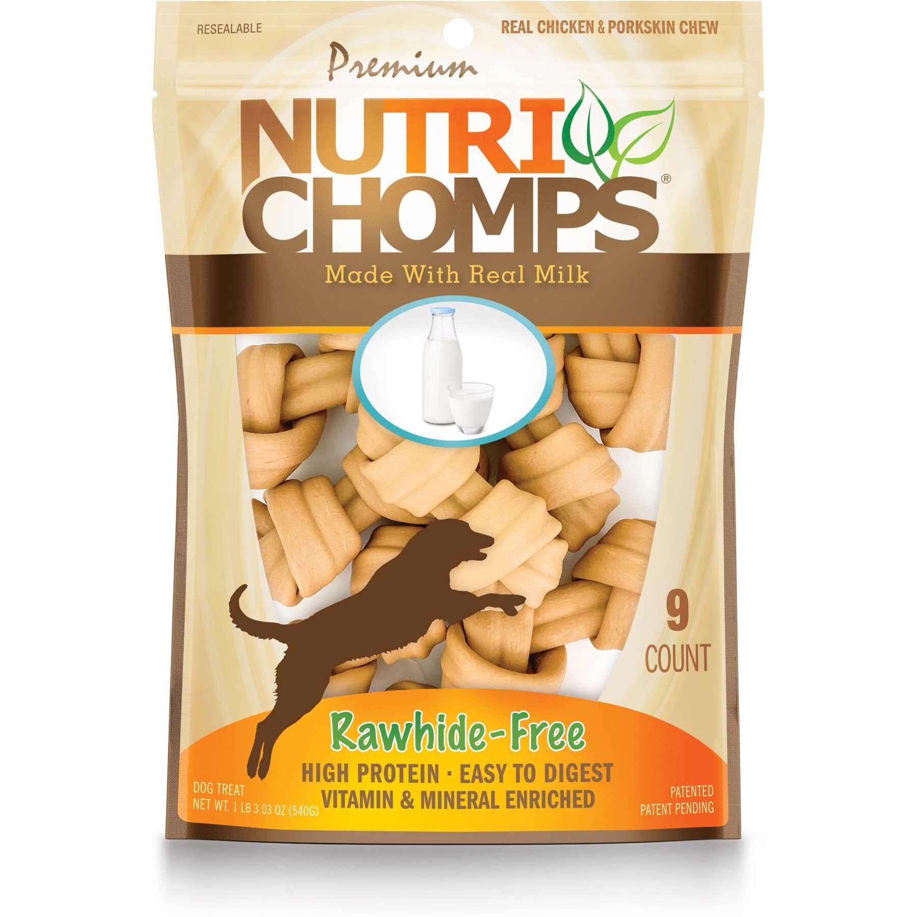 Nutri Chomps 4" Milk Flavor Knots Dog Treats