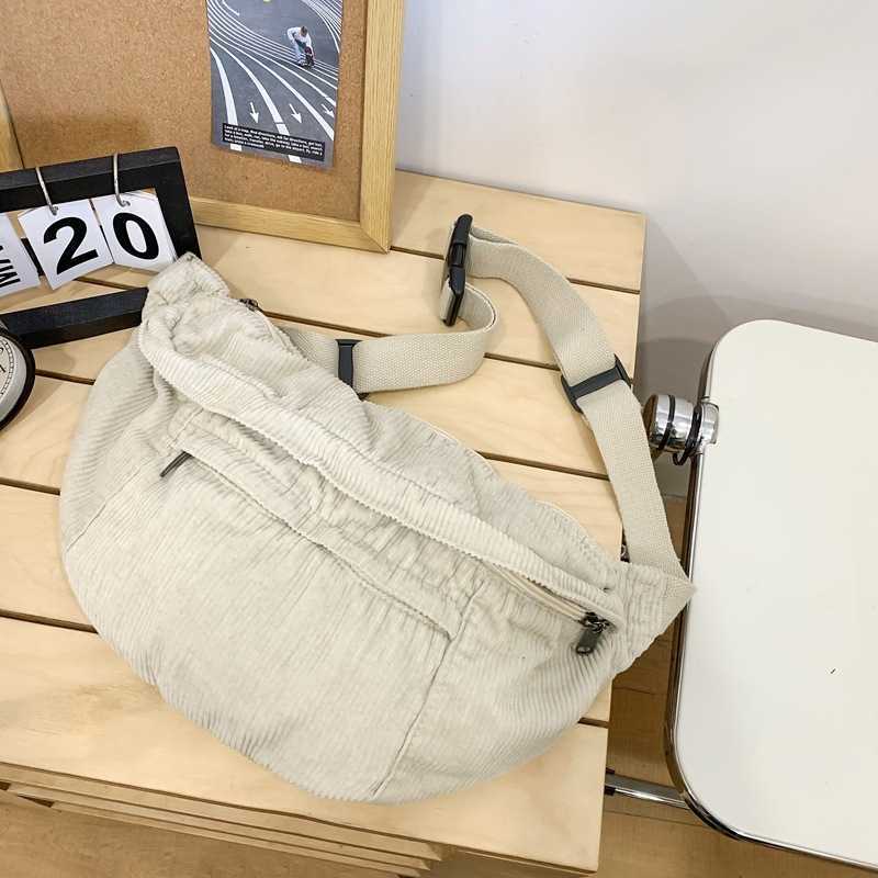 lazy wind lamp core velvet canvas bag large capacity trendy brand chest bag simple casual shoulder bag crossbody bag