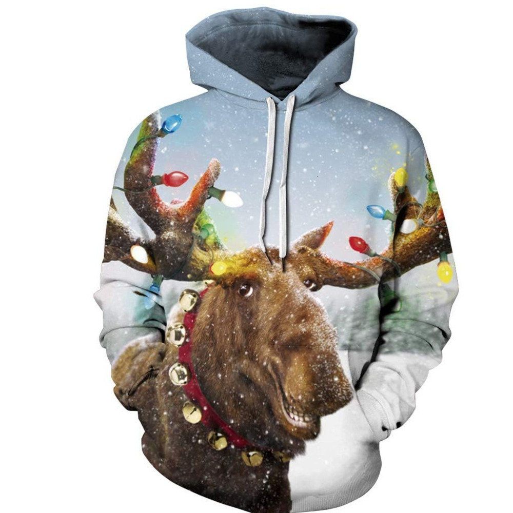 Hoodie for Mens Womens Unisex 3D Ugly Christmas Sweatshirt Kangaroo Pocket Hoodies Pullover Graphic Hoodies sweatshirt Fashion Graffiti
