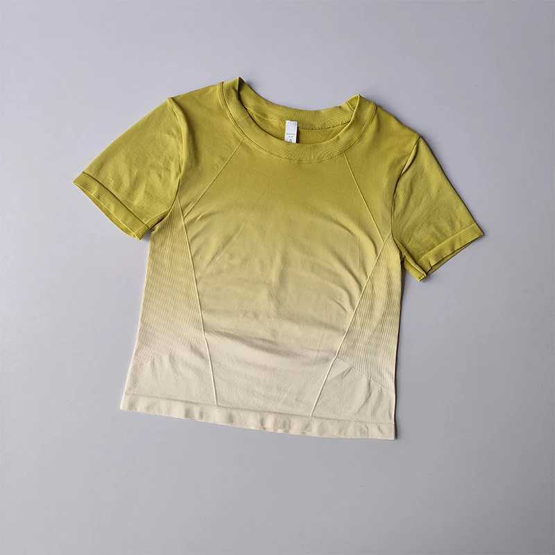 Yoga Top Light Fitting elastic quick drying sports T-shirt suitable for womens personalized fitness short sleeved summer slimming styleXJ250410