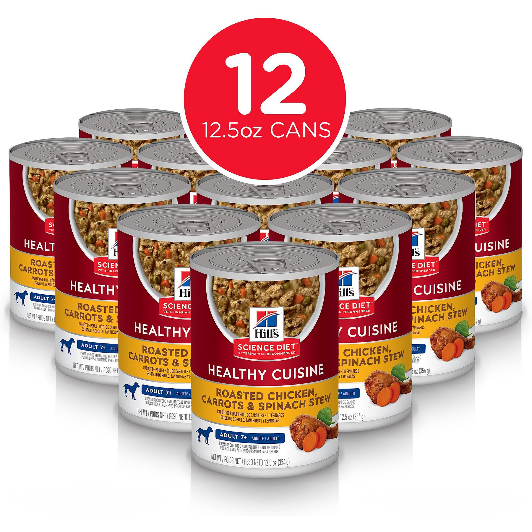 Hill's Science Diet Senior Adult 7+ Healthy Cuisine Roasted Chicken, Carrots & Spinach Stew Canned Dog Food