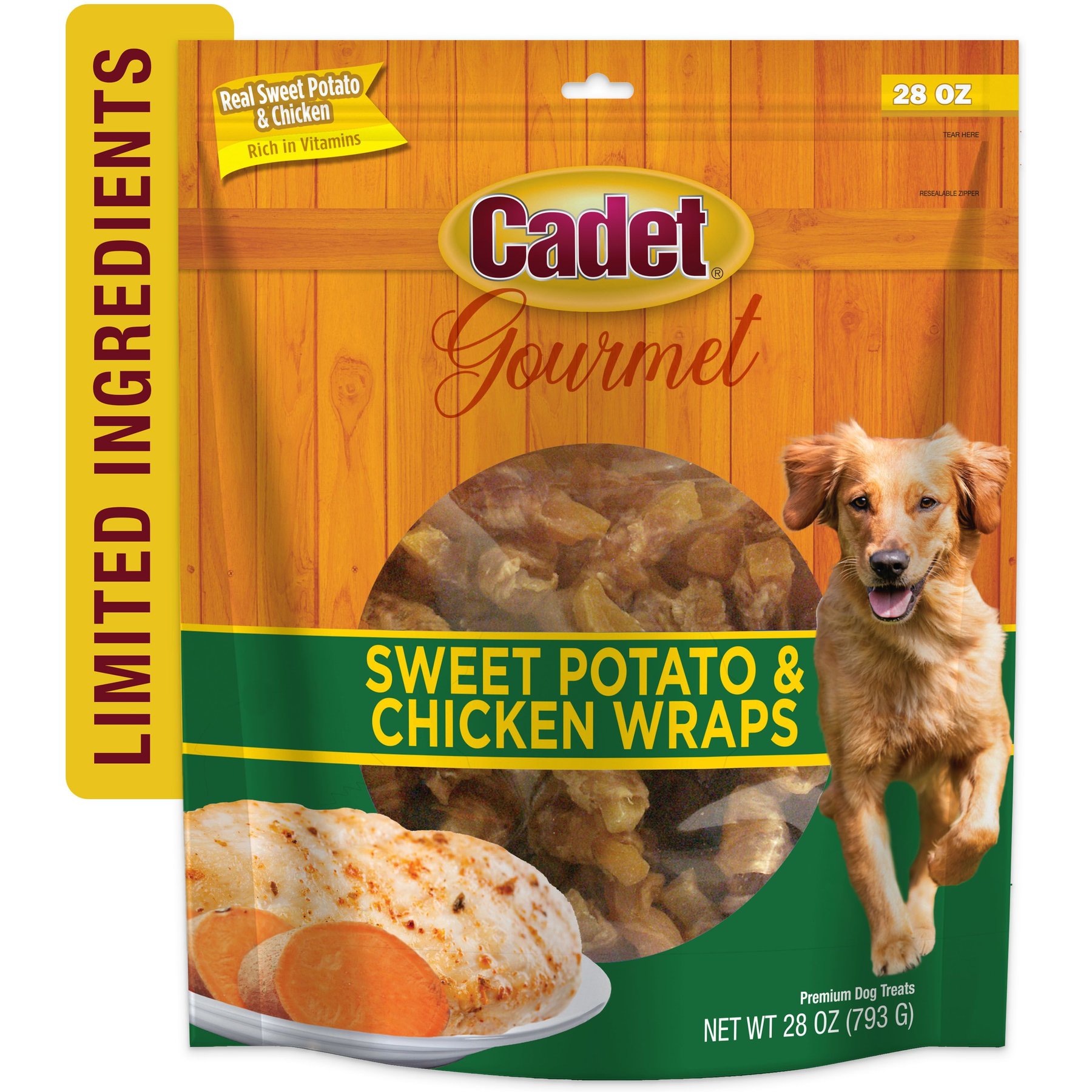 Cadet Gourmet Chicken-Wrapped Sweet Potato Dog Treat Wraps