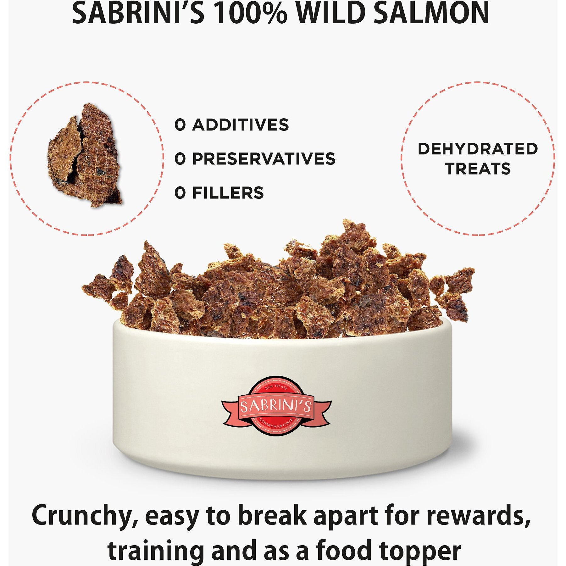 Sabrini's Royal Treats Wild Salmon Dog Treats, 3-oz pouch
