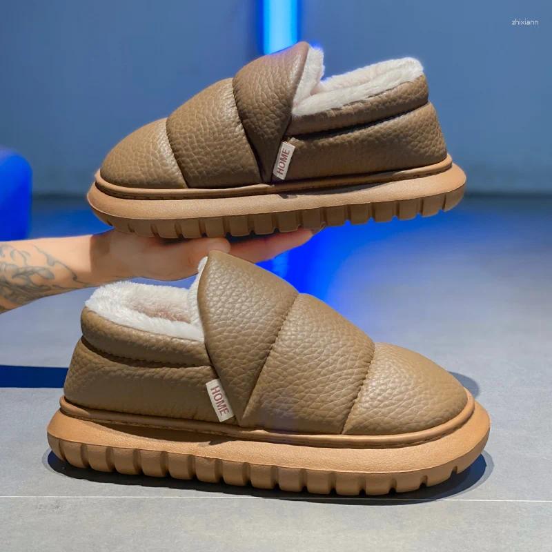 Slippers Winter Men's Wrap Heels Plush Outdoor Indoor Waterproof Casual Warm Shoes Flip ps Men Home Cotton zhanyishengli