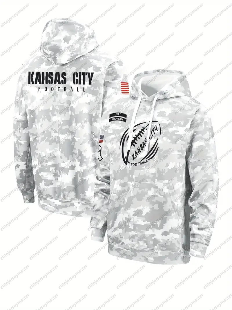 2024 Camo Salute To Service Pullover Football Hoodie Jersey individuation Custom Any Name Number Sweatshirts For Men Women Youth 12345