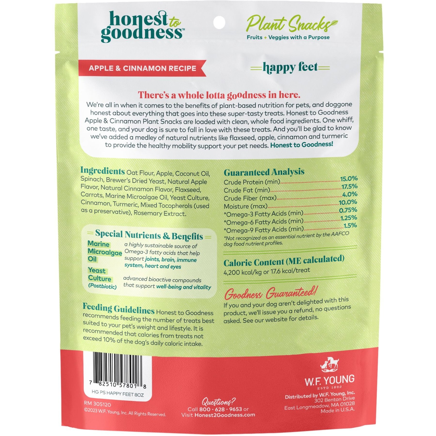 Honest To Goodness Plant Snacks Happy Feet Apple & Cinnamon Dog Treats, 8-oz bag