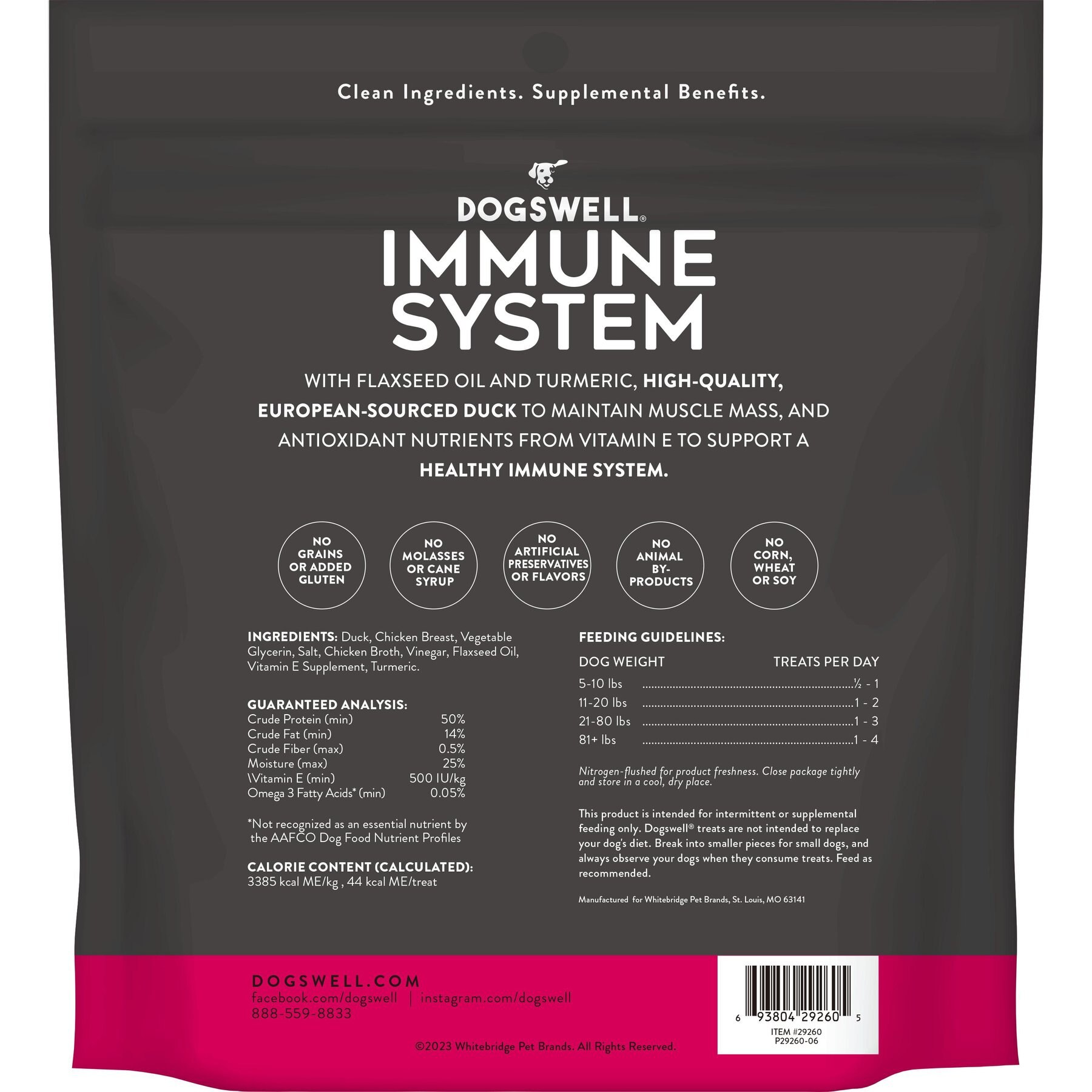 Dogswell Jerky Immune System Duck Recipe Grain-Free Dog Treats