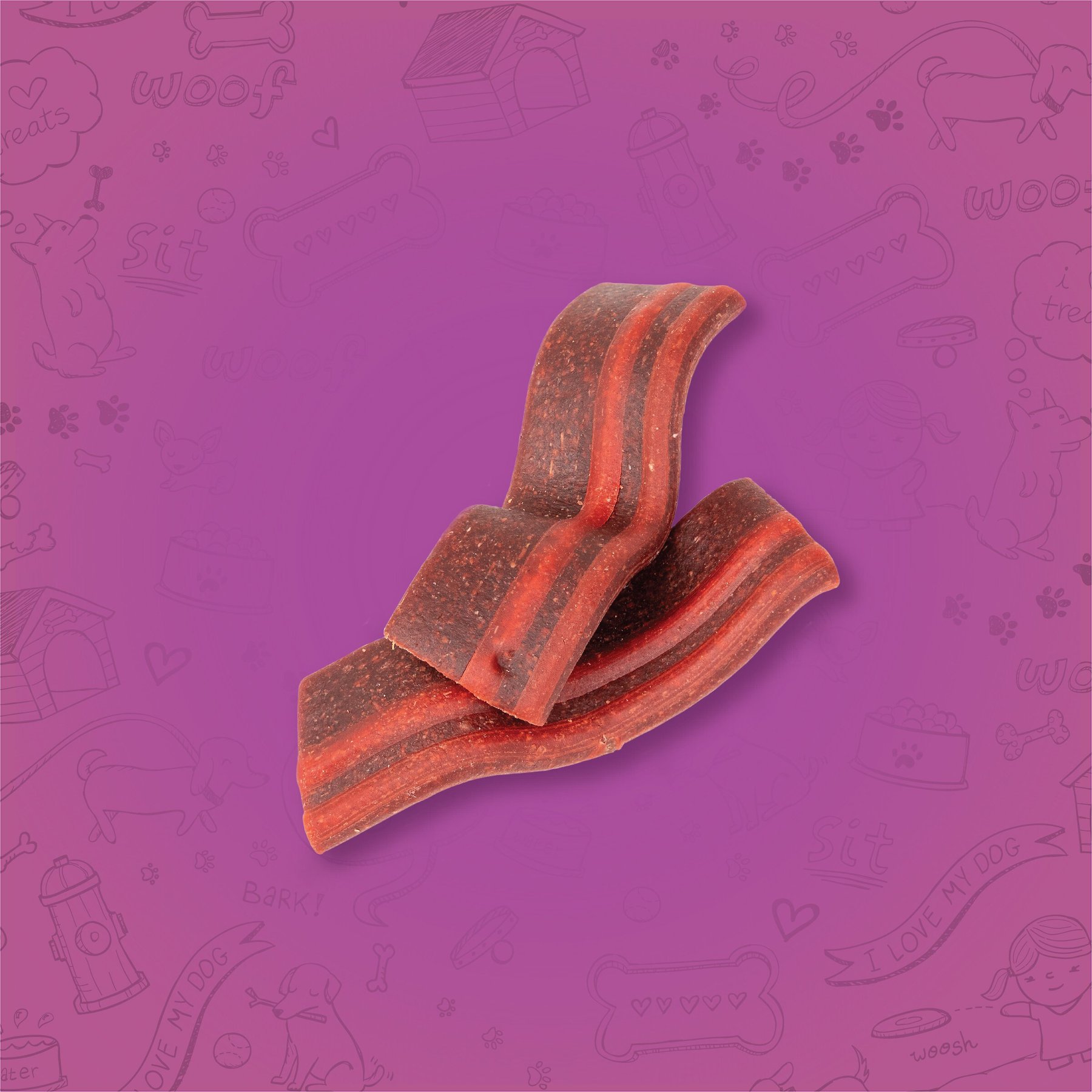 Meaty Treats Bac'n Creations Bacon Flavor Strips Soft & Chewy Dog Treats