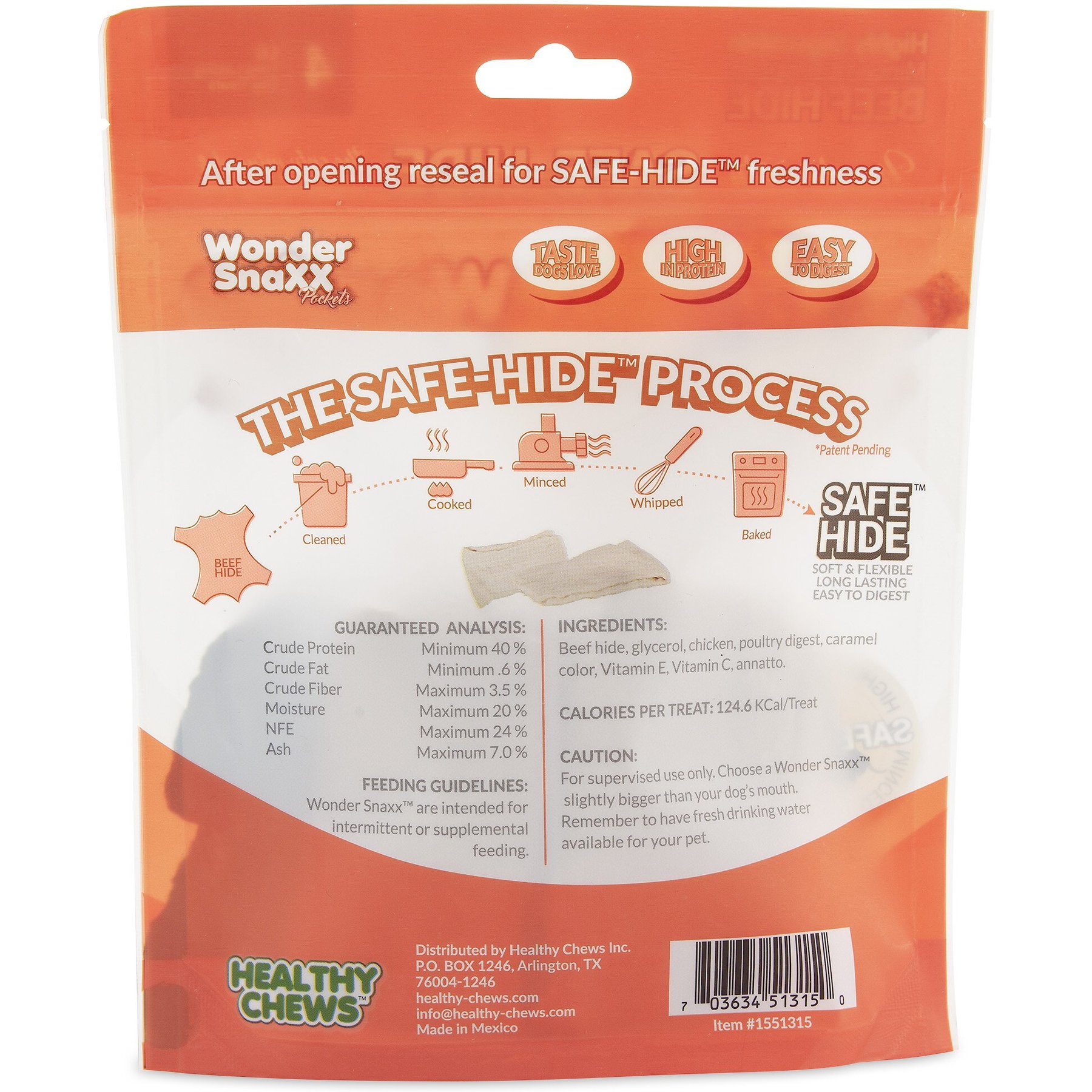 Petmate Wonder SnaXX Pockets Chicken Jerky Dog Treats, 4 count