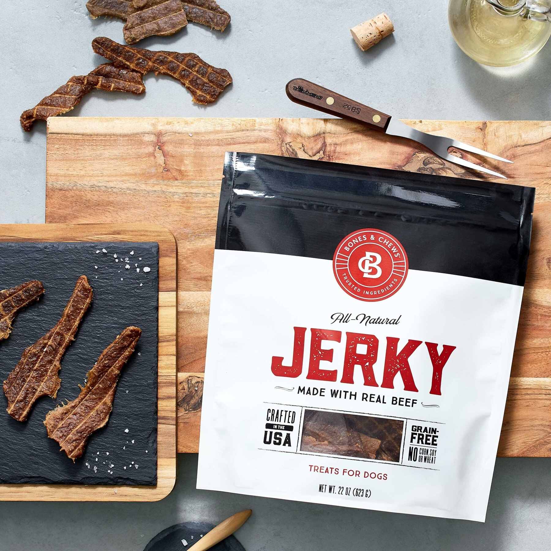 Bones & Chews All Natural Grain-Free Jerky Made with Real Beef Dog Treats
