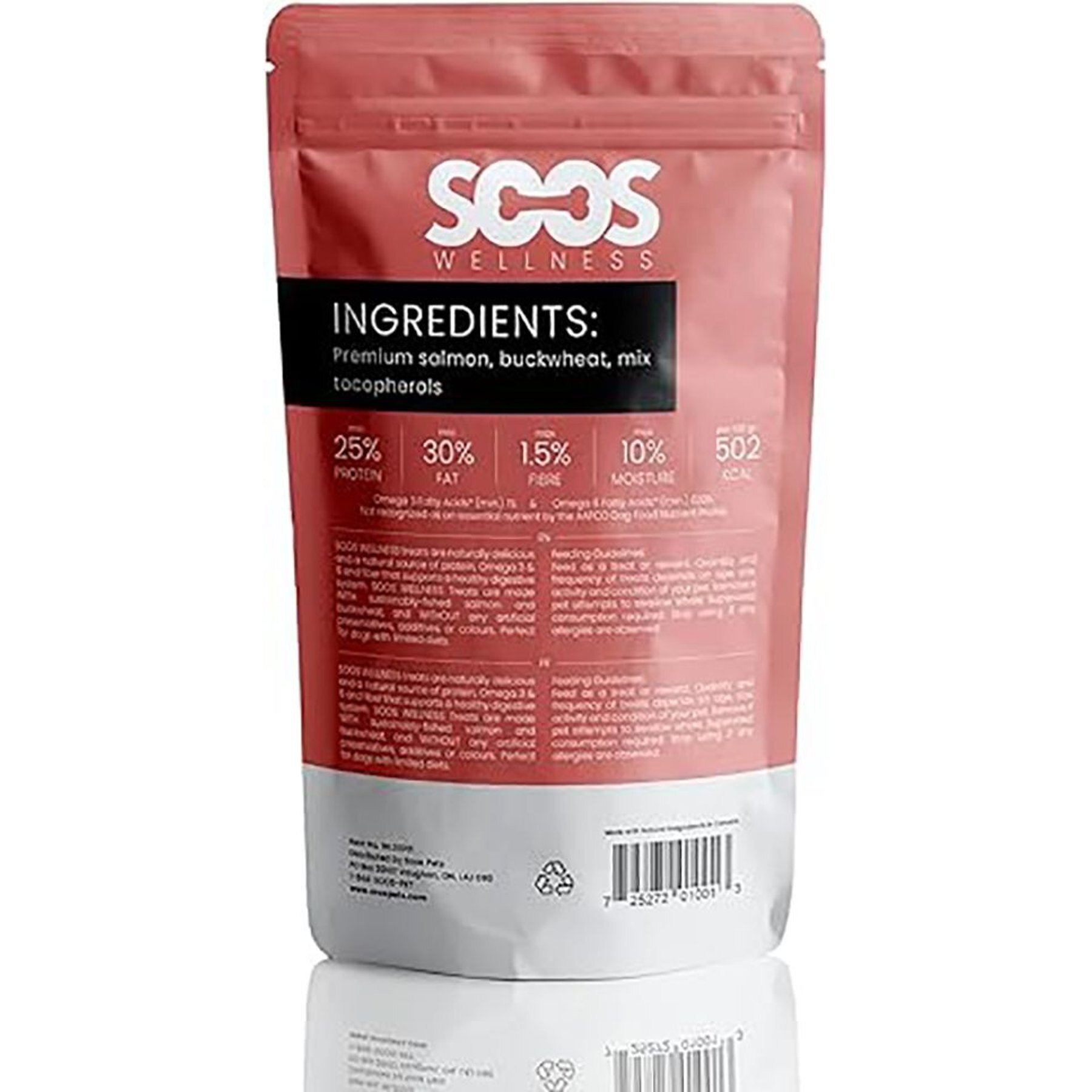 Soos Wellness Salmon Jerky Dog Treats, 4-oz bag