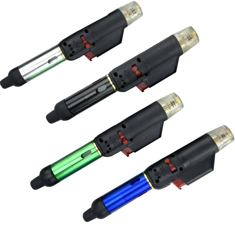 Click N Butane Torch Lighter Sneak A Metal Smoking Dry Herb Pipes Windproof Flame Incense Burner 4 Colors