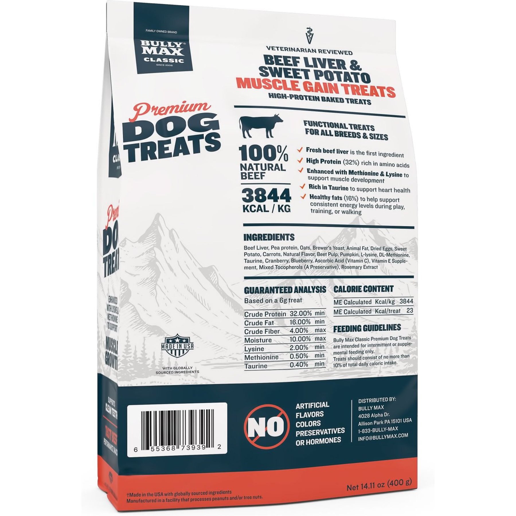 Bully Max Classic Premium High-Protein Beef Adult Crunchy Dog Treats, 14.1-oz bag